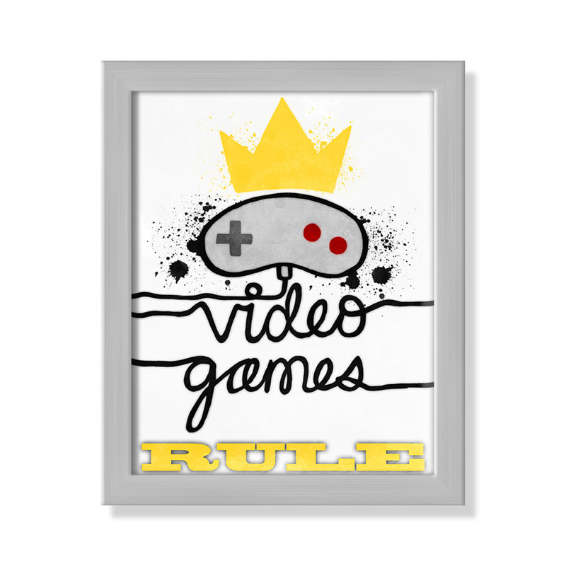 Impression de papier règle de jeux vidéo, H 11 po x l 9 po x P 1,19 po, Encadré de boîte argent