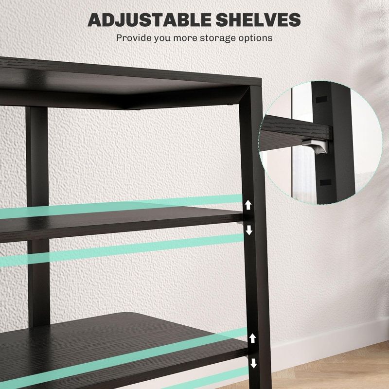 79cm H Media Shelves, Black