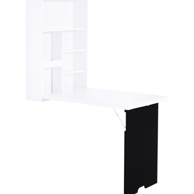 Bureau mural avec tableau noir, blanc, pour un espace d'étude productif. Tableau noir et rangement, embellit le décor de la chambre.