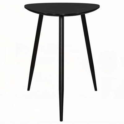 Xander Black Triangular Solid Wood End Table