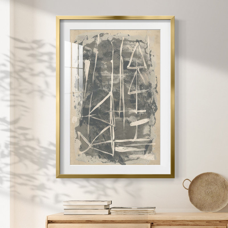 Mapa Linea I - impression encadrée, H 28,5 po x l 20,5 po, Doré