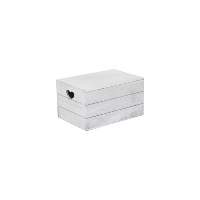 Wooden Lidded Storage Box with Heart Cut Outs