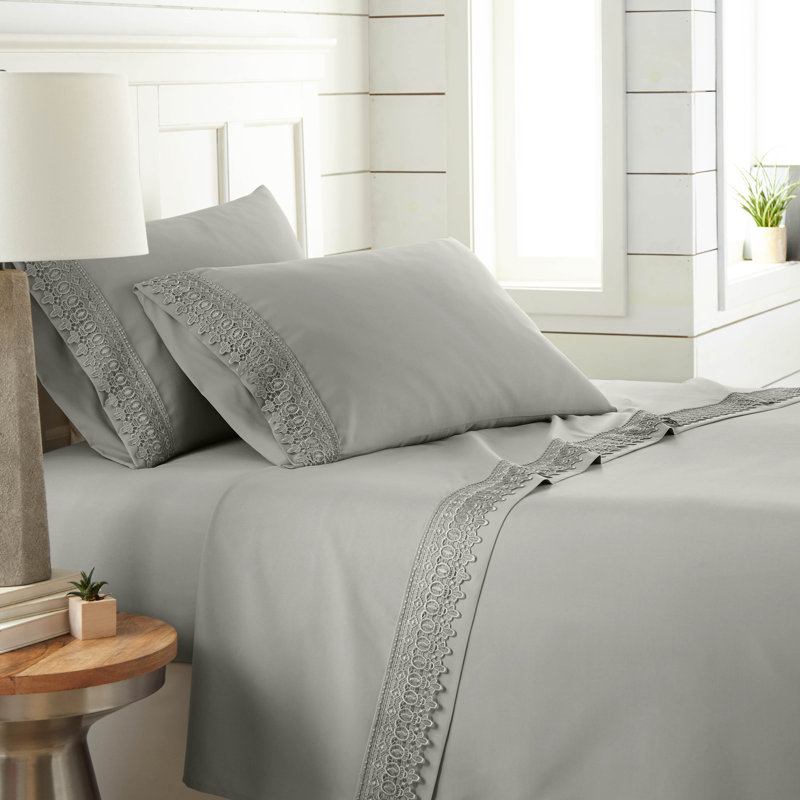Ensemble de draps en microfibre Jaquil, Gris acier, Simple
