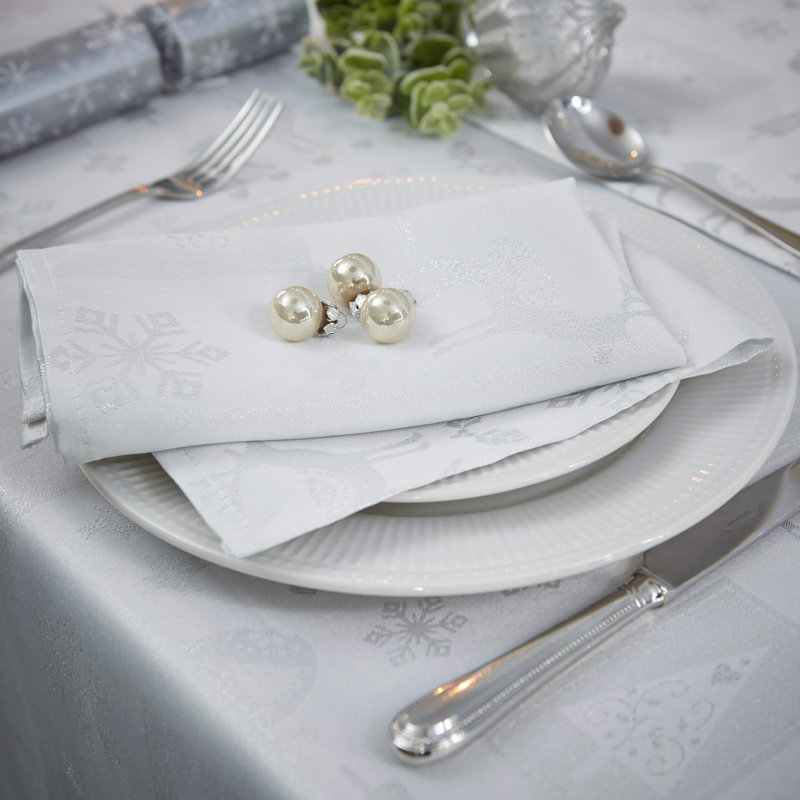 Ambir Polyester Square Napkin, White