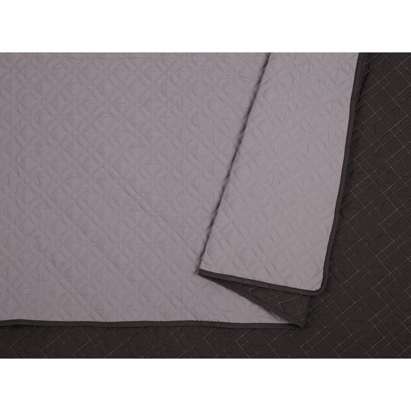 Full Gray Reversible Microfiber Kids Quilt Set