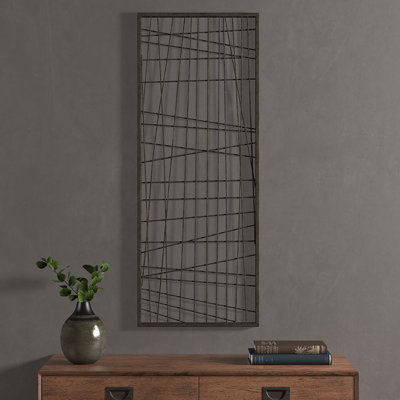 Décoration murale moderne en métal noir - art tissé et délavé à la main ajoute une touche d'élégance à vos murs