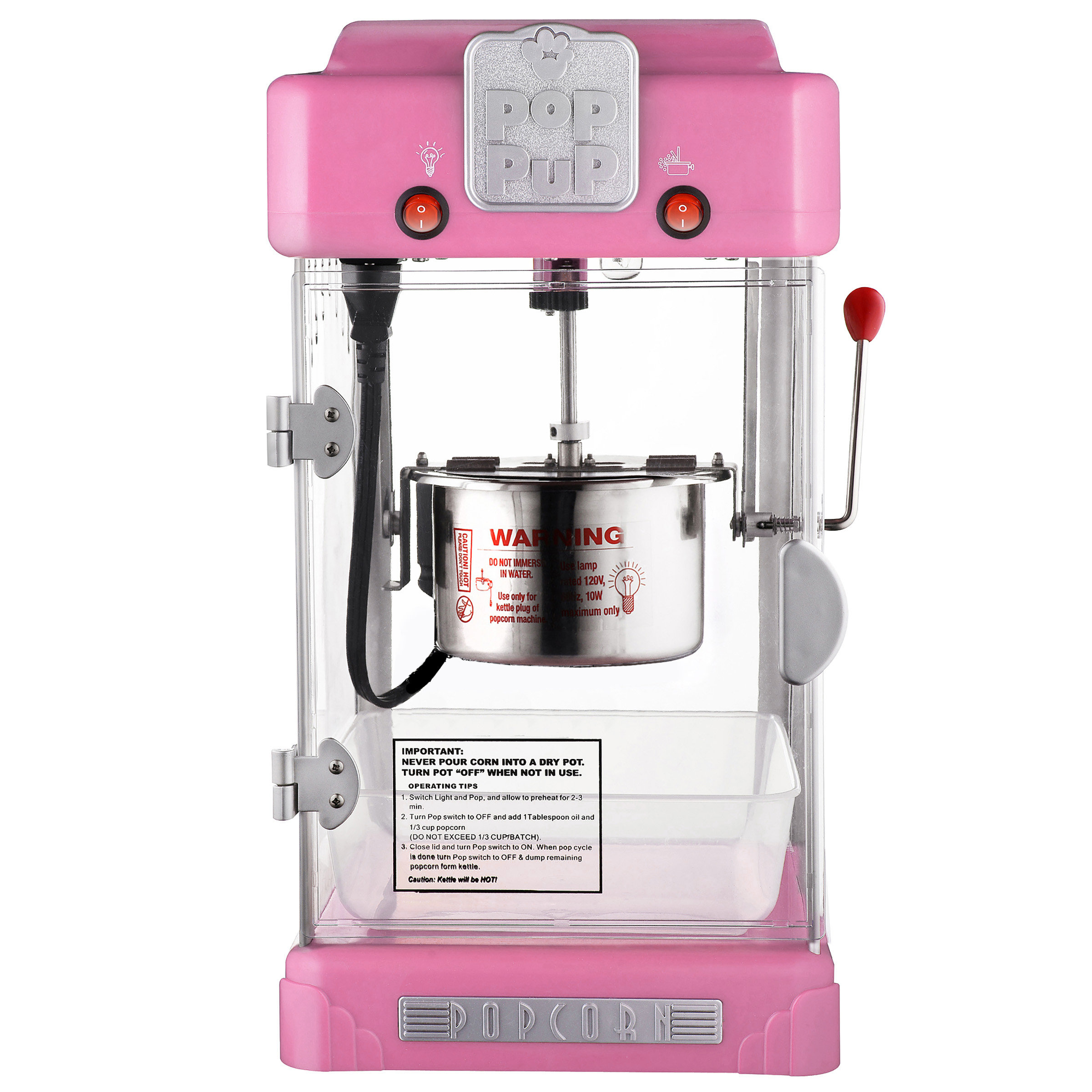 Great Northern Popcorn Pop Pup 2.5oz Countertop Popcorn Machine, Pink