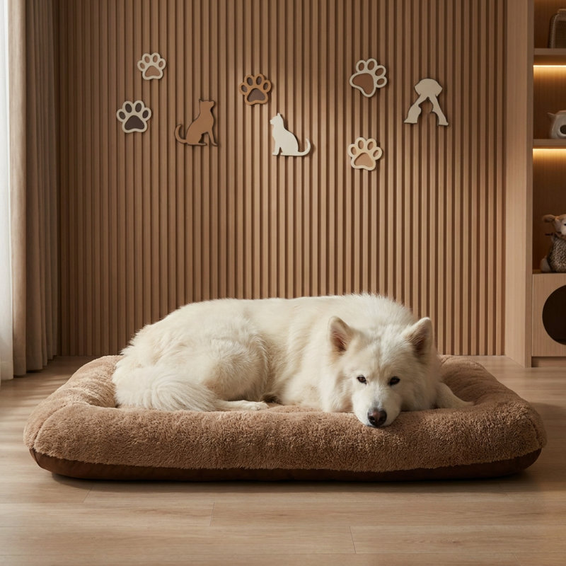 Lit orthopédique pour chien LuxePaws, L 33,5 po, Brun