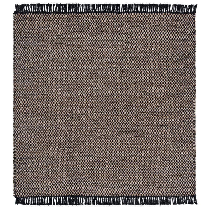 Tapis naturel / noir Horrighs 978, Carré 6 pi