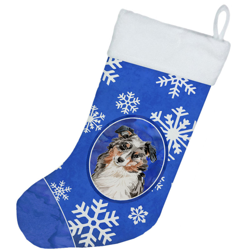 Chaussette de noël winter flocons de noël, Berger australien
