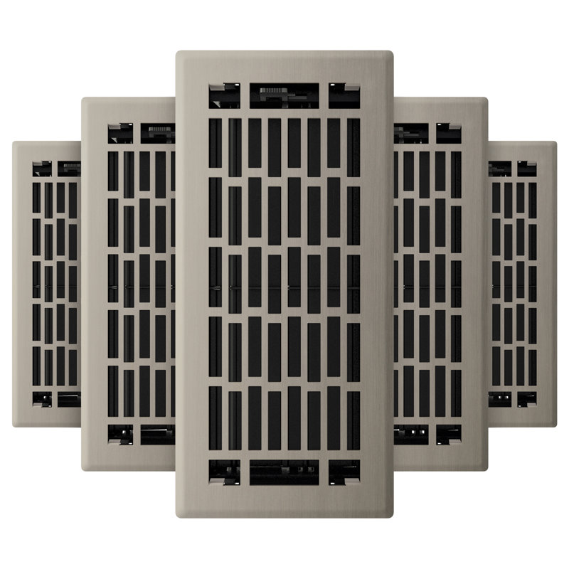 Registre de plancher Geneva, L 10 po x l 4 po x H 1,31 po, Nickel brossé