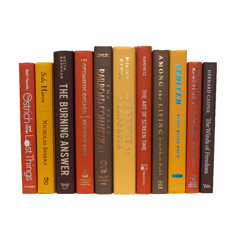 Livres décoratifs - Ensemble de livres sur la moisson - 1 pied de livres oranges