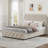 Bed Frame With 4 Storage Drawers, Linen Upholstered Platform Bed Frame With Headboard And Footboard-595089391-595089386