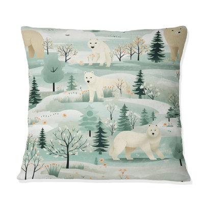 Coussin décoratif en polyester arctique Bear