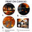 Ensemble de salon mural orange avec piano noir sur scène II-107213423-107213425