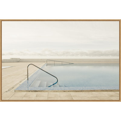 Reproduction d'art sur toile encadrée, "Offsaison piscine par Robert Steinkopff"