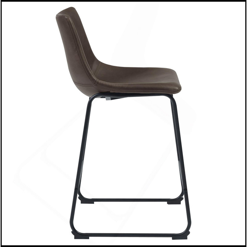 Tabourets à hauteur de comptoir brun et noir (ensemble de 2)