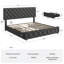 Structure de lit plateforme avec tête de lit réglable et 4 tiroirs, structure de lit rembourrée moderne avec pied de lit, support de lattes en bois, aucun sommier nécessaire, rangement spacieux et conception durable-566069932-566069905