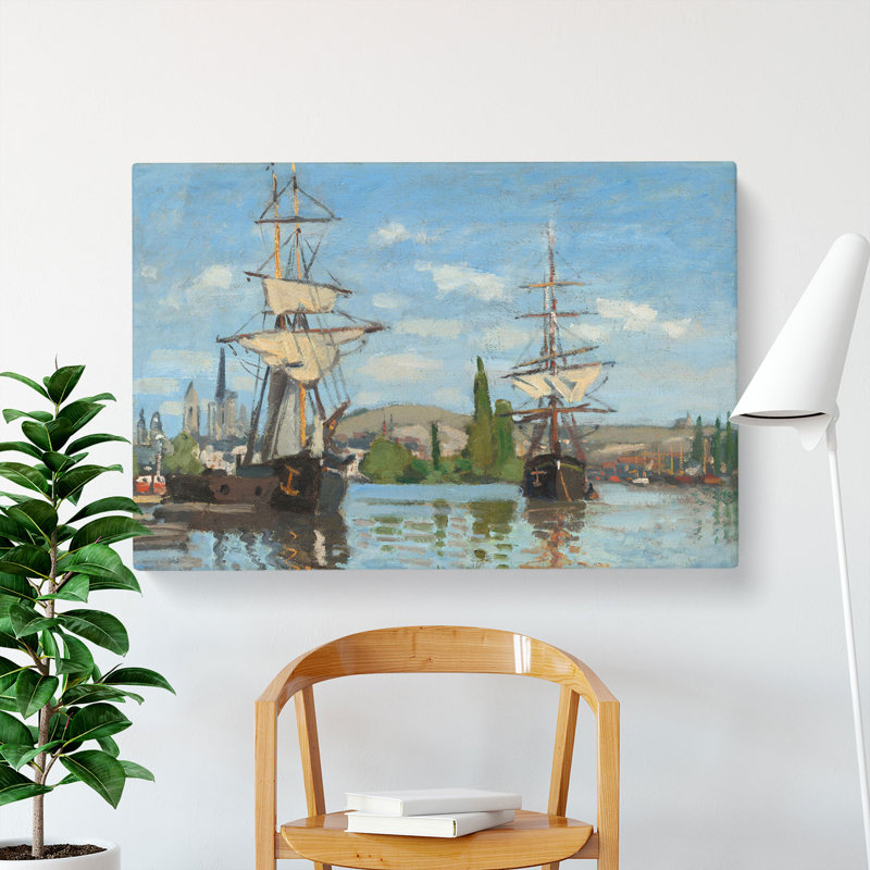 Ships Riding on the Seine by Claude Monet - Wrapped Canvas, 40cm H x 60cm W x 3cm D