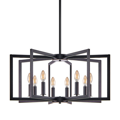 Lustre moderne en métal avec tiges réglables