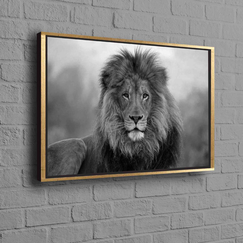 Print on Canvas, 50 cm H x 70 cm W, Framed Print without Mat, Gold