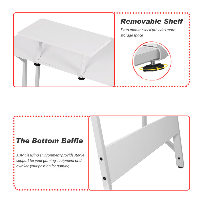 Lakyah L-Shaped Computer Desk, White
