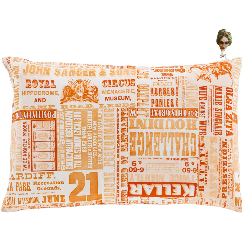 Mind Games Cotton Throw Pillow Cover, Orange, 13"H x 20"W