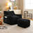 Comfy Lazy Bean Bag Chair with Armrests and Ottoman-118726065