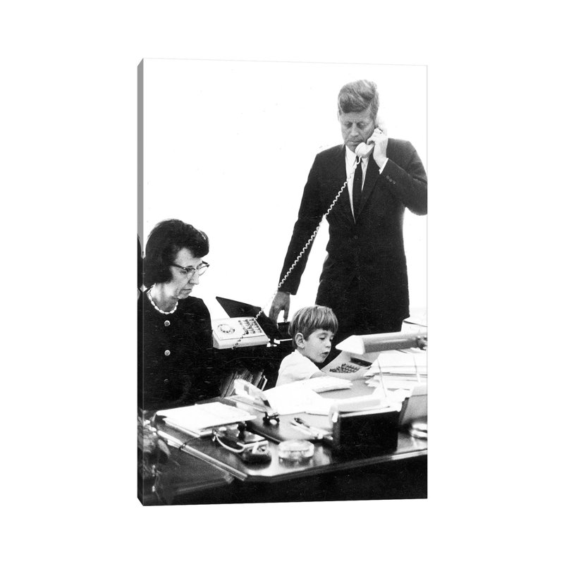 John F Kennedy - Wrapped Canvas Print, 66.04 cm H x 45.72 cm W x 3.175 cm D