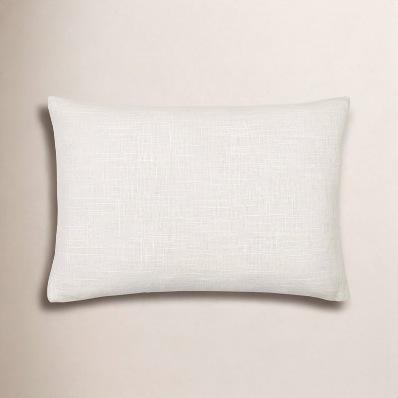 Coussin rectangulaire 100% coton Laurette, Ivoire, Polyester/ Bourre en polyester