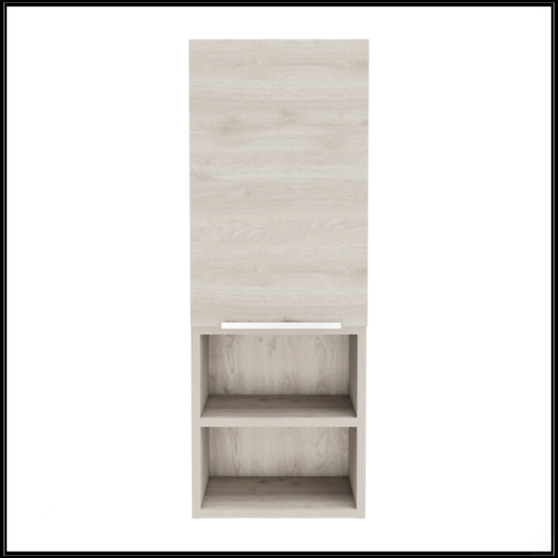 Armoire de salle de bain à 2 tablettes gris clair