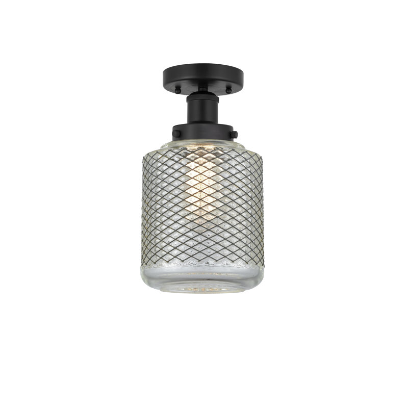 Plafonnier semi-encastré en verre Dore, Noir mat