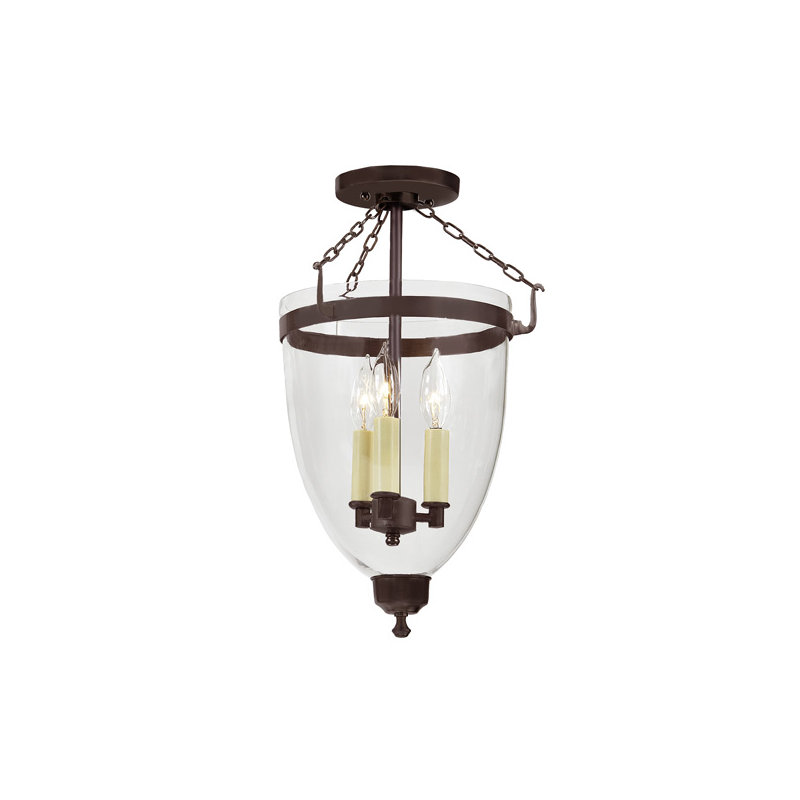 Pateros 3 - Bulb Outdoor Semi Flush Mount, 18" H x 11" W, Oil Rubbed Bronze