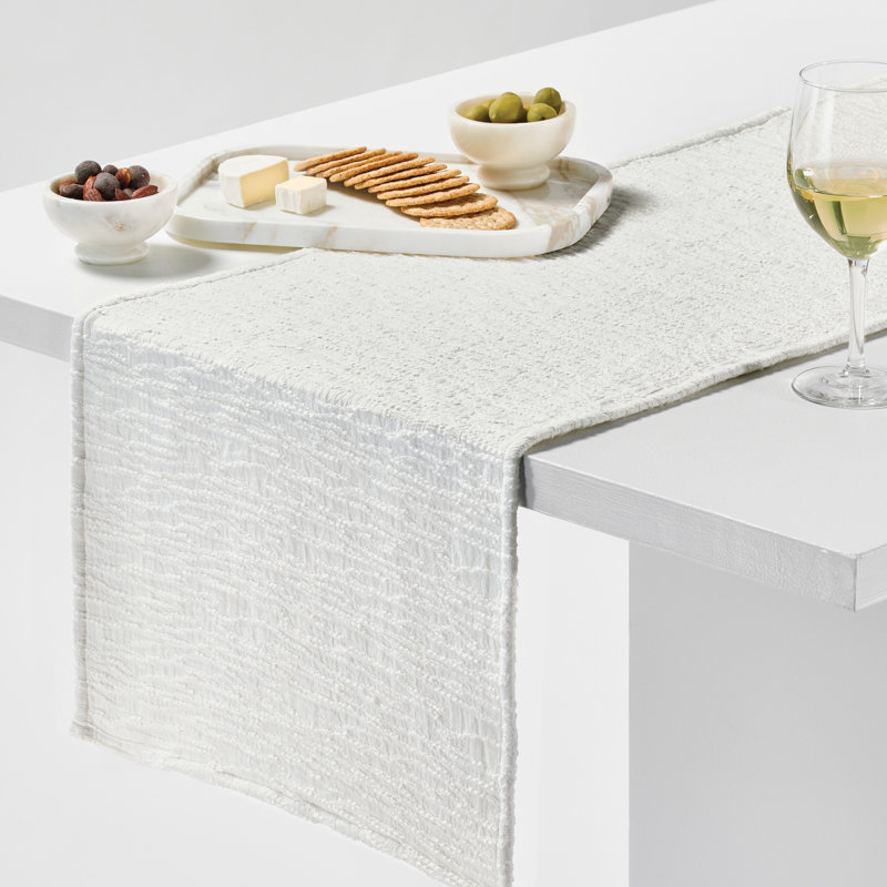 Abstract Cotton Jacquard Table Runner- Machine Washable - 80 Inches Long - Ideal for Kitchen and Dining Room Table