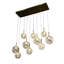 Lustre rectangulaire 54 niveaux à 10 lumières 54,7 "avec globe en verre texturé