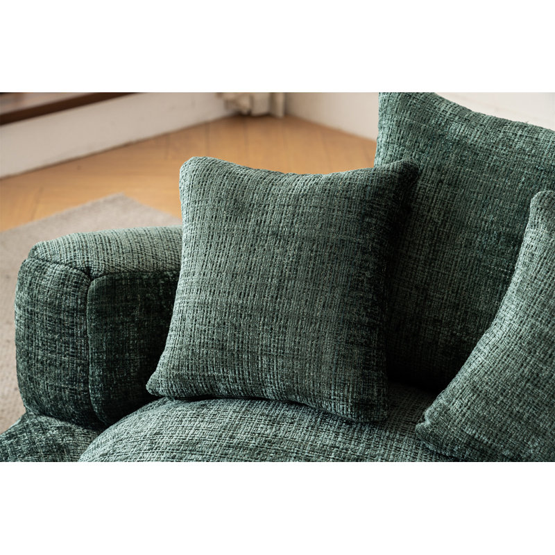 Foam Bean Bag Chairs For Adults/Teens With Filling, Green Chenille