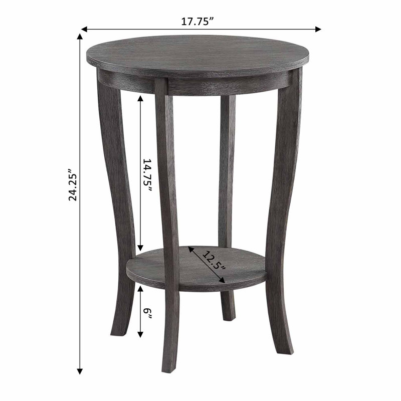 Table de bout ronde Carbin, Gris foncé brossé