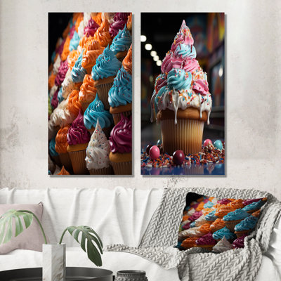 «Chuckling Cupcake Carnival», ensemble de 2 reproductions d'art abstrait Popart