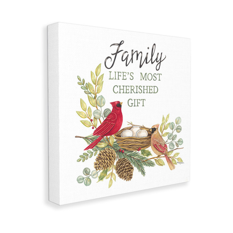 «Family Is Cherished Gift» par Deb Strain, H 17 po x l 17 po