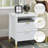 Luna 2 Drawer Set Of 2 Nightstand, Bedside Table With Storage Drawers, Night Stand For Bedroom, End Table Or Side Table For Living Room, 15.5" D X 18.9" W X 23.8" H, White/Gold