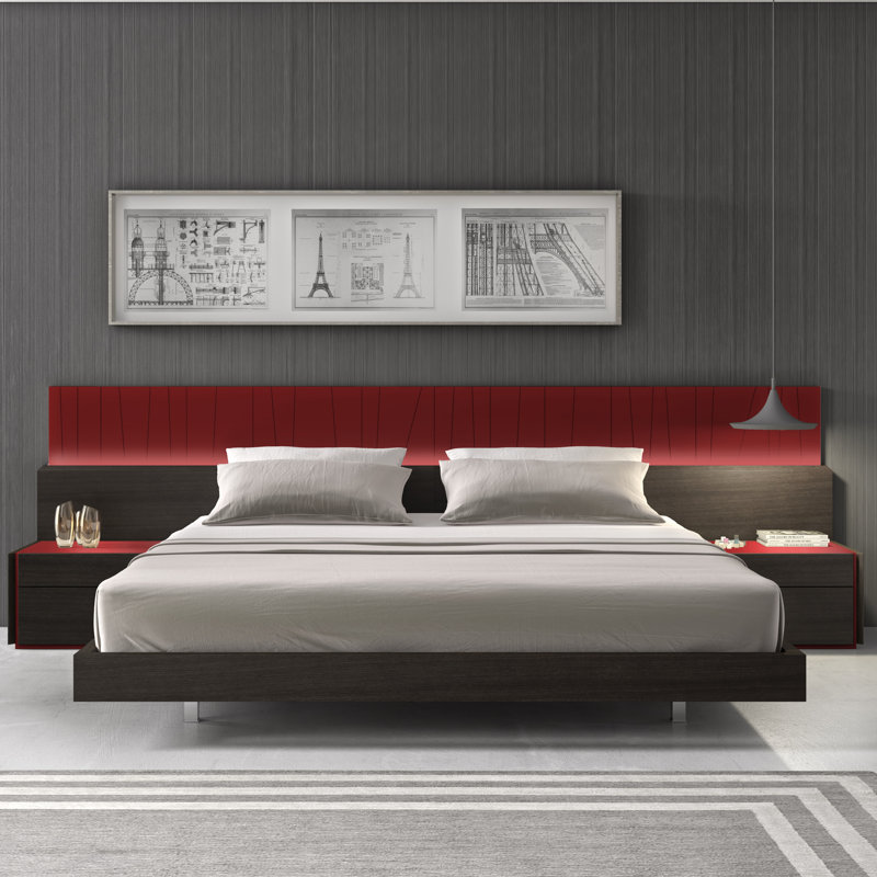 Mcgruder Panel Bed, Queen, Brown/Red