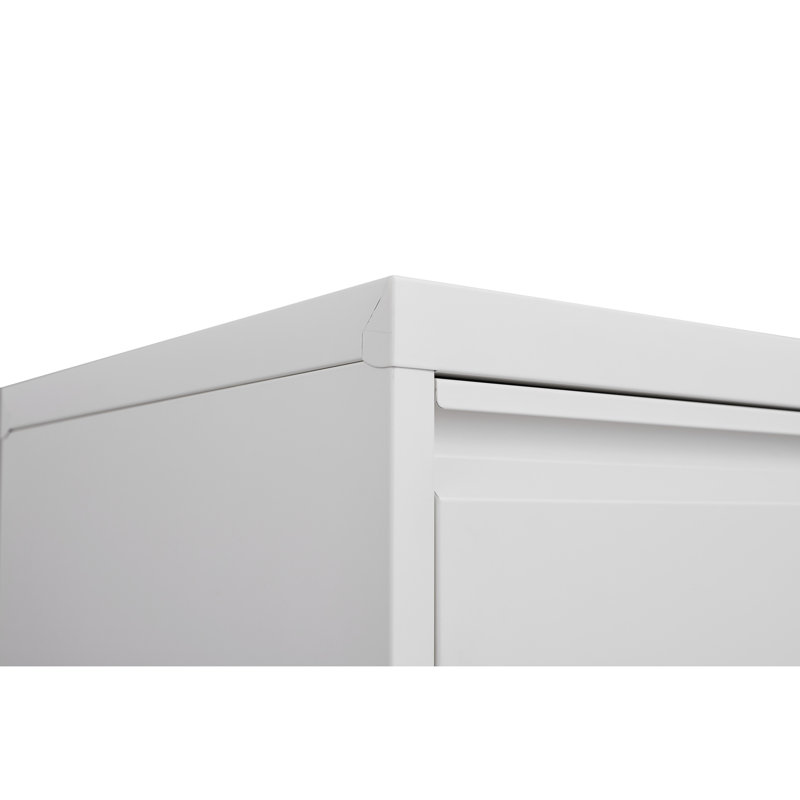 Classeur vertical en métal avec 4 tiroirs et serrure, Blanc