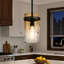 Luminaire suspendu pour îlot de cuisine 1 lumière Levona, verre d'eau ambré soufflé à la main, réglable en hauteur-2093637695-2112364381