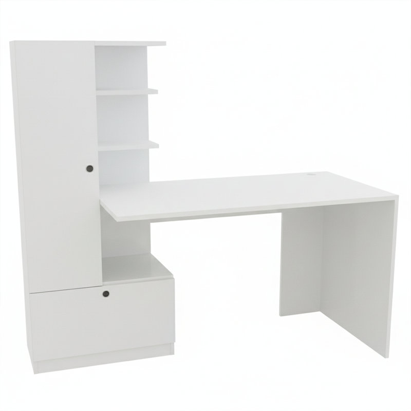 Aleksi 58.9'' W Rectangle Computer Desk, Right, White