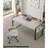 Solid Wood Saddle Leather White Office Desk-110429888