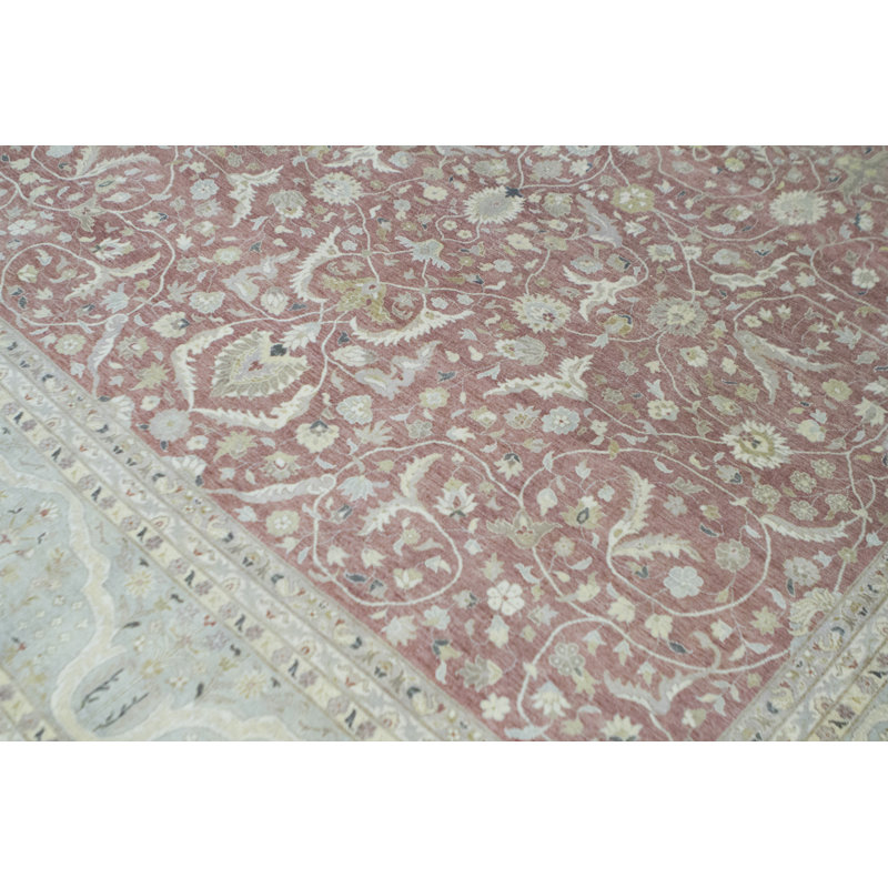 Hand-Knotted High-Quality Rust and Beige Area Rug