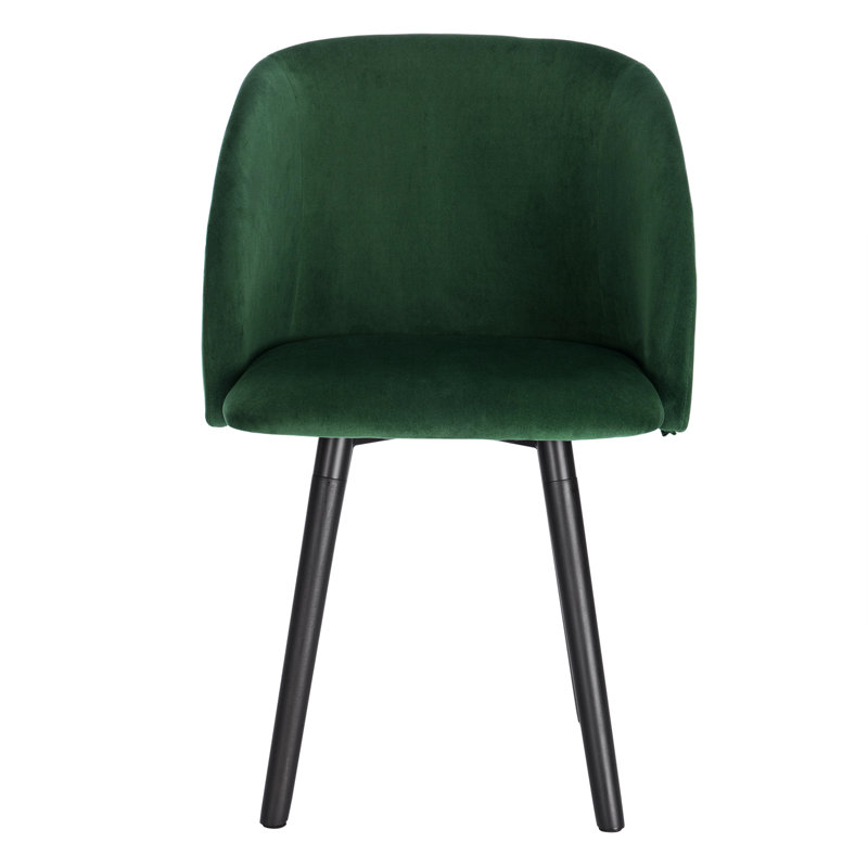 Jacalyn 47cm H Velvet Upholstered Side Chair, Black, Green