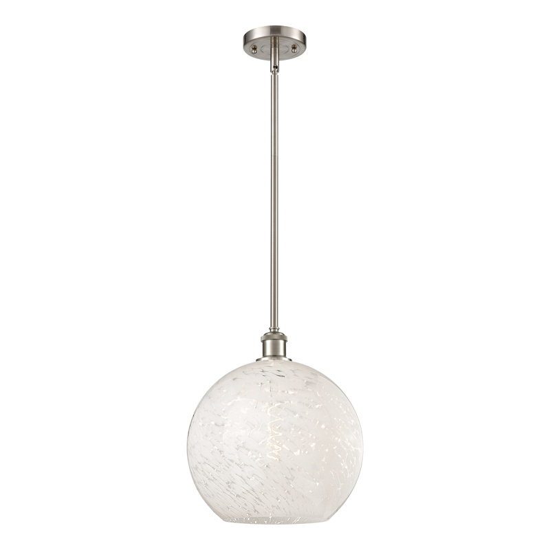 Luminaire suspendu 1 lumière Ballston Mouchette-516-G1216, H 13,5 po x l 12 po x P 12 po, Nickel satiné brossé