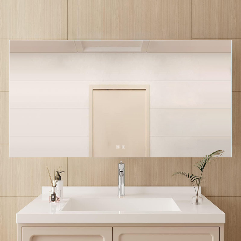 Miroir de salle de bain à DEL l 72 po x H 36 po Vellum, L 72 po x H 36 po