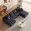 Ensemble de canapé modulaire rembourré moderne sans os, canapé modulaire en forme de L avec 6 coussins pour un agencement flexible de salon et de chambre à coucher